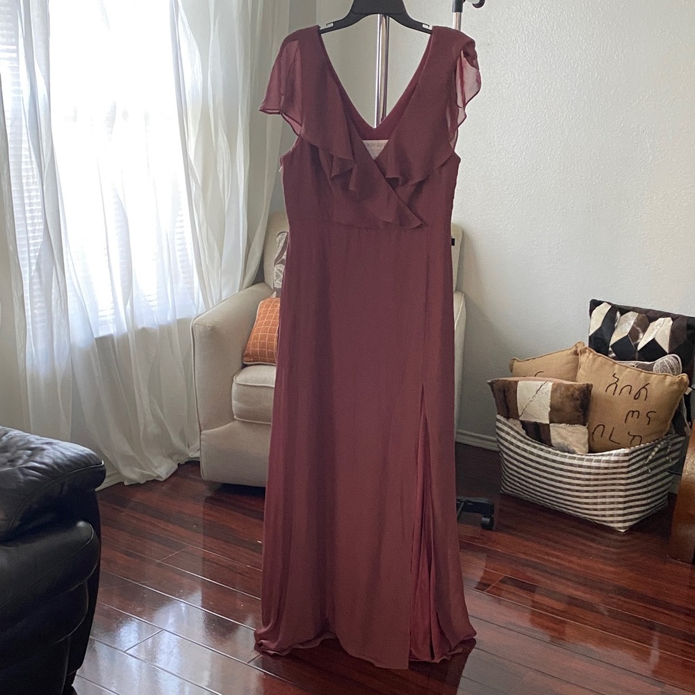 Birdy Grey XL Bridesmaid Dress English Rose Chiffon Maxi 100% Polyester